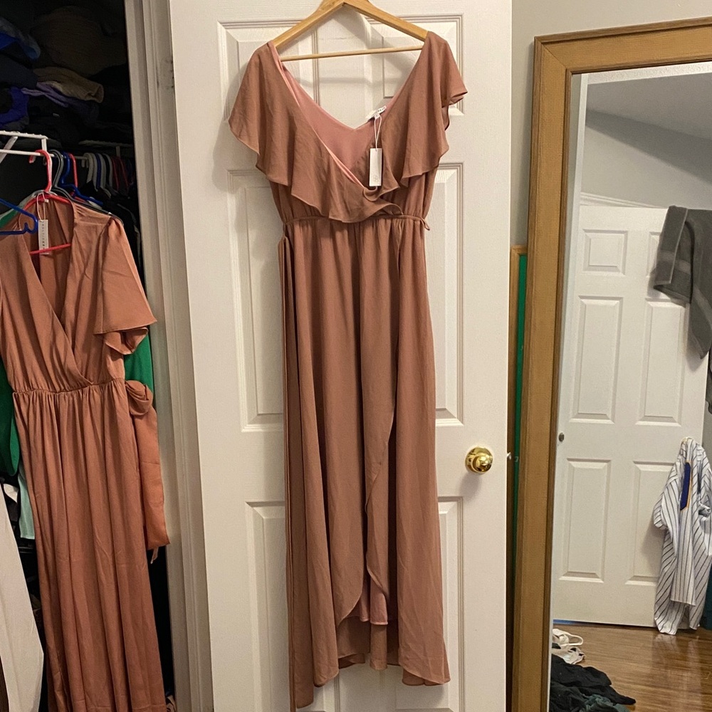 Baltic Born Pink High Low Sundress with Flutter Sleeves